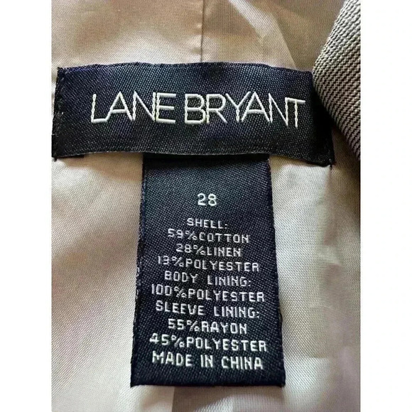 Lane Bryant beige linen blend blazer women's size 28 - Picture 11 of 12